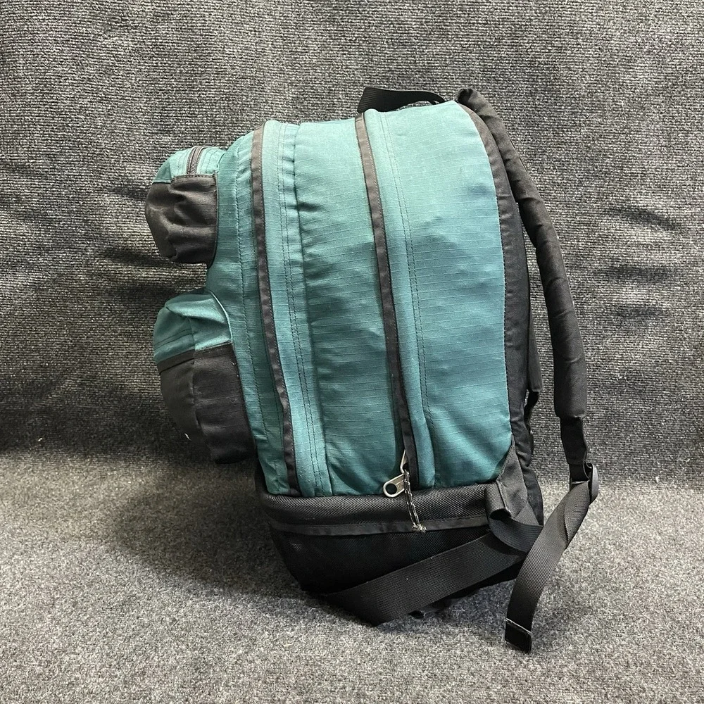 L.L. Bean ODJ86 Weekender Canvas‎ Backpack Green/BLK Vintage Hiking Travel Bag